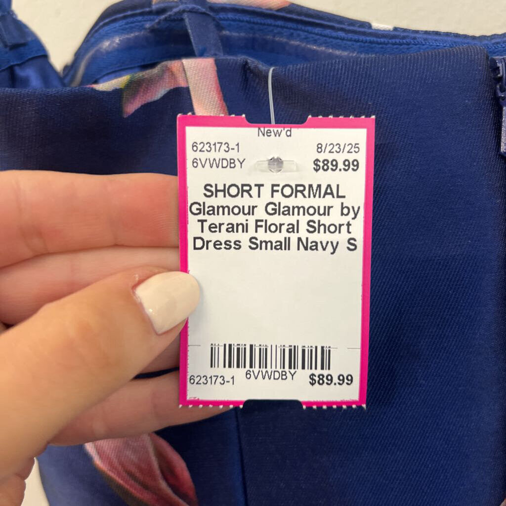 Glamour by Terani Floral Short Dress Small