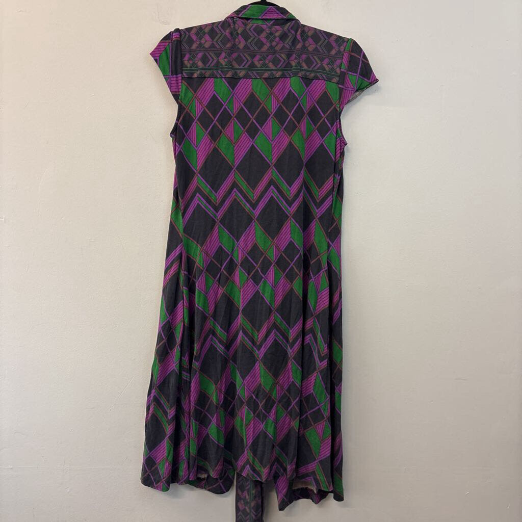 Diane Von Furstenberg Diamond Print Wrap Dress 10