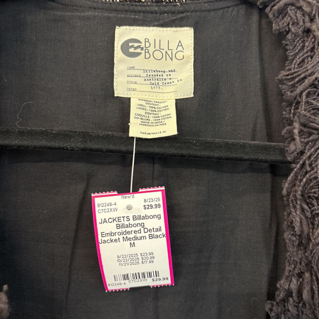 Billabong Embroidered Detail Jacket Medium