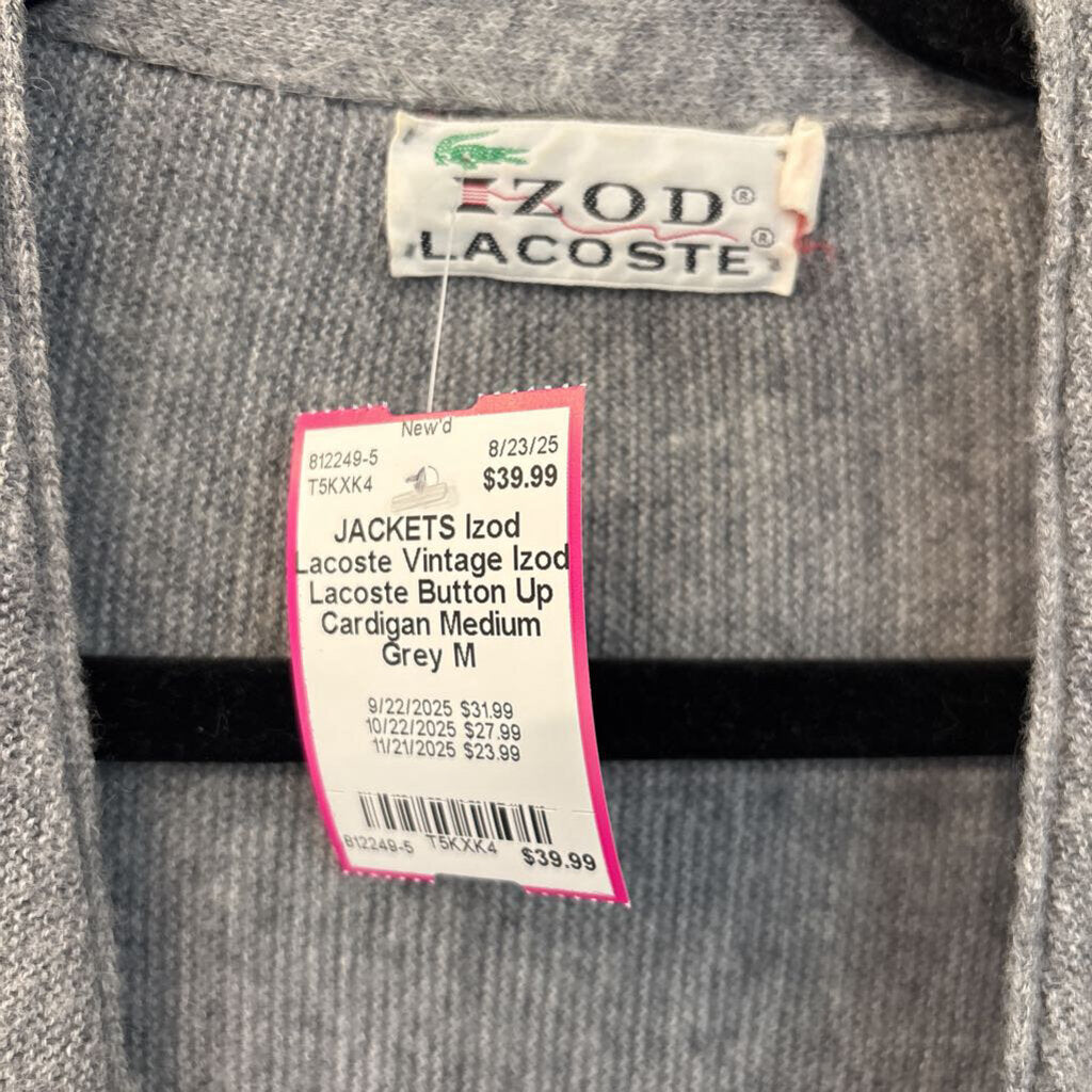 Vintage Izod Lacoste Button Up Cardigan Medium