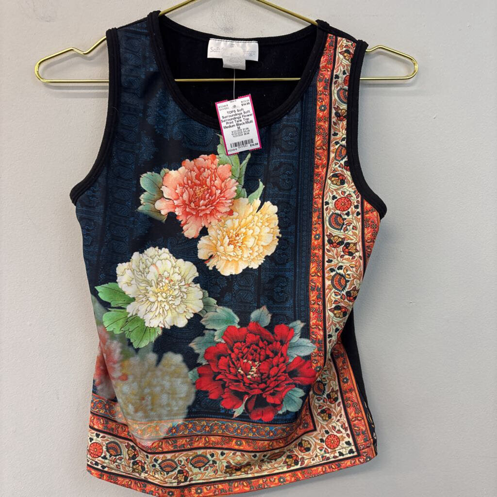 Soft Surroundings Flower Print Tank Top Medium
