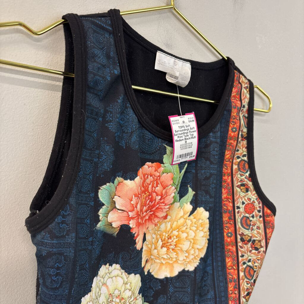 Soft Surroundings Flower Print Tank Top Medium