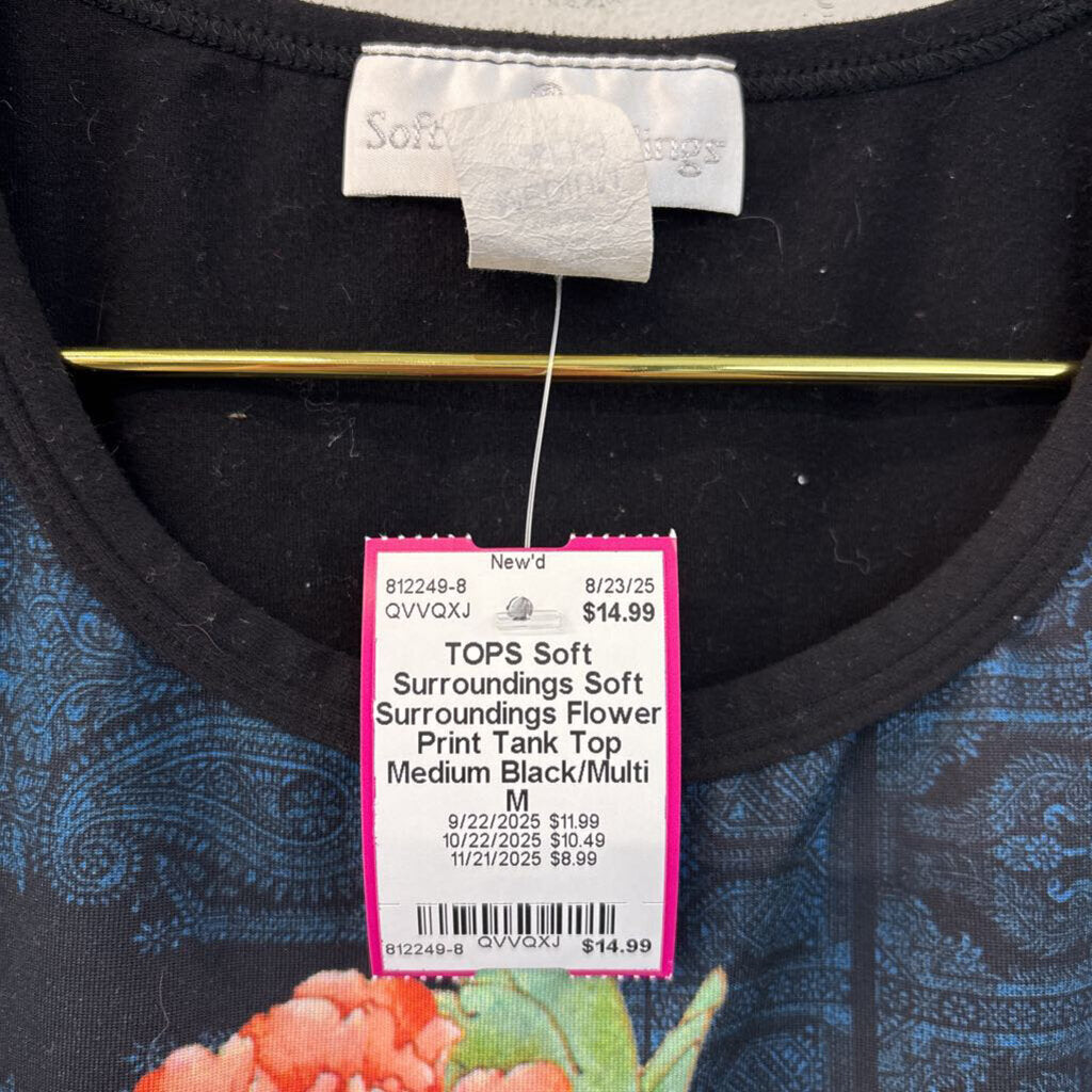 Soft Surroundings Flower Print Tank Top Medium