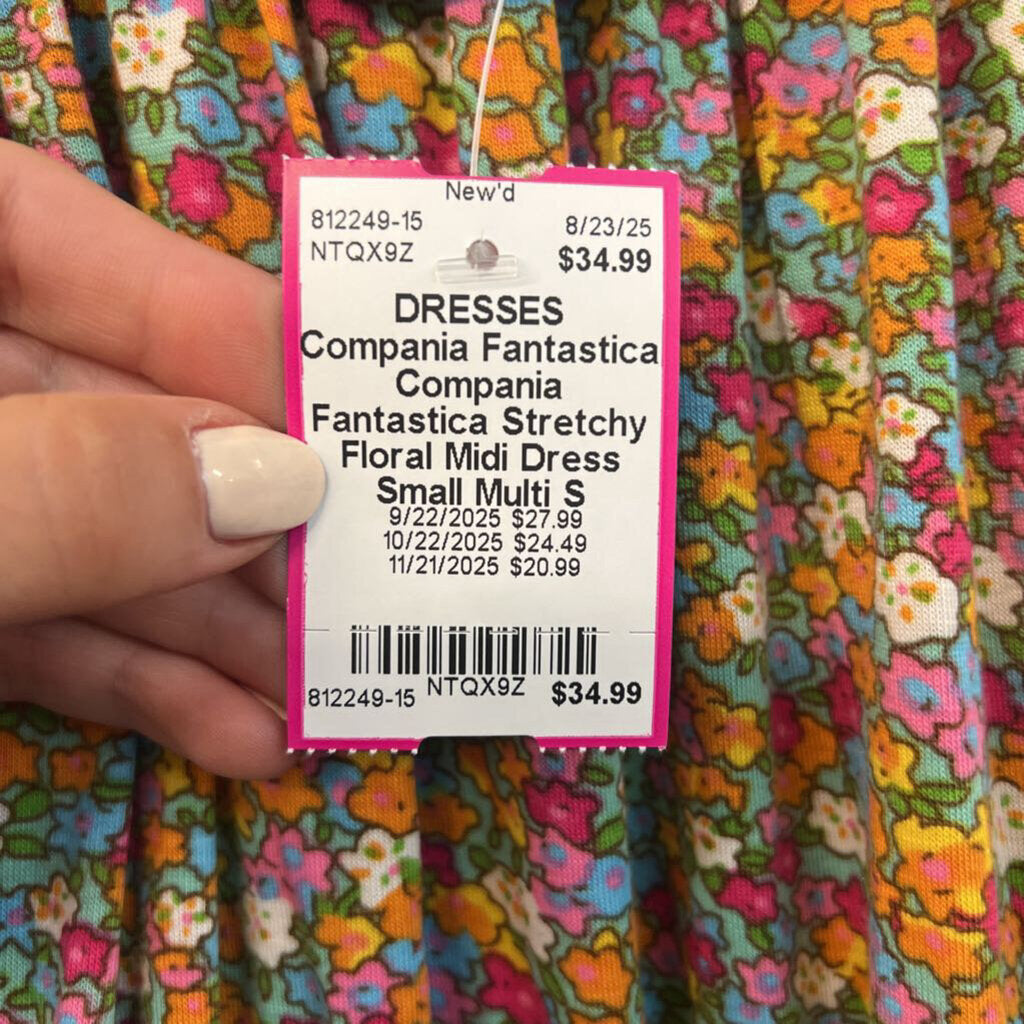 Compania Fantastica Stretchy Floral Midi Dress Small