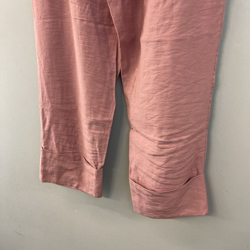 Zara Cuffed Hem Pull On Pants Medium