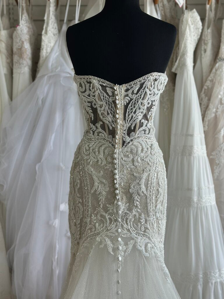 Allure Bridal 9953 Strapless Glitter Wedding Gown 16