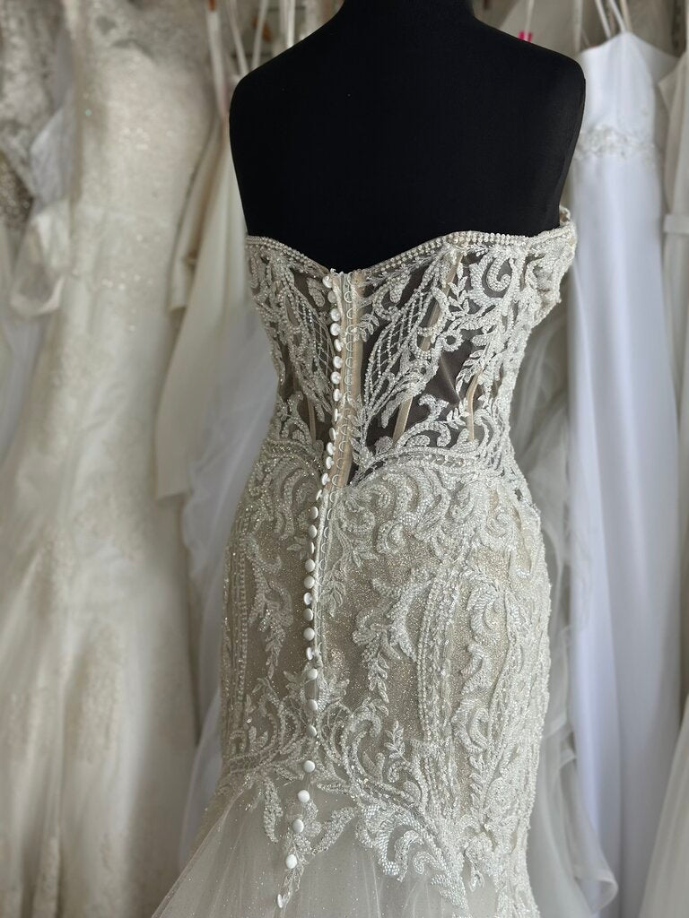 Allure Bridal 9953 Strapless Glitter Wedding Gown 16