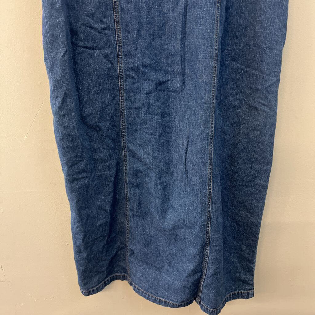 Vintage Carolina Blues Denim Button Front Maxi Dress 12