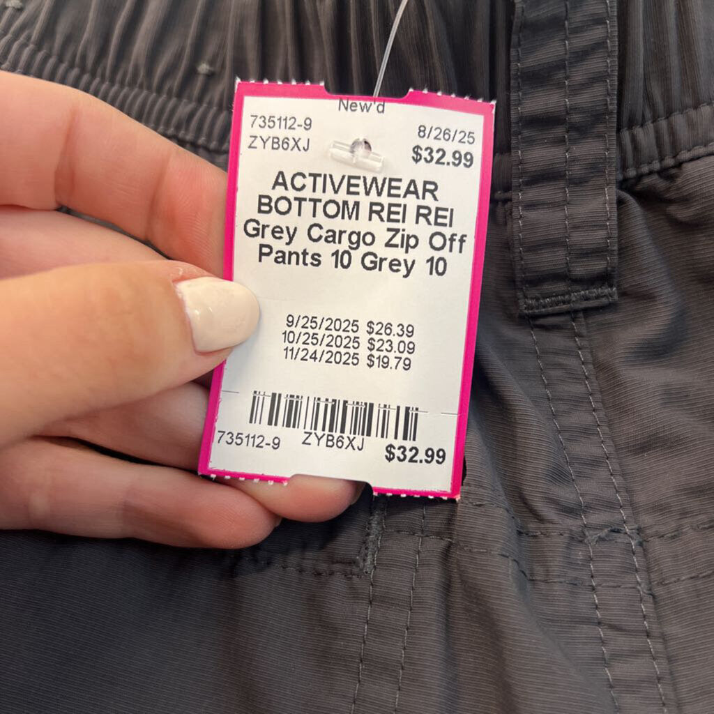 REI Grey Cargo Zip Off Pants 10