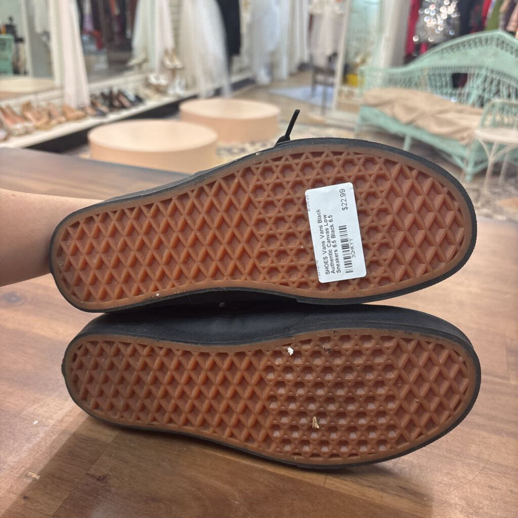 Vans Black Authentic Canvas Low Sneakers 6.5