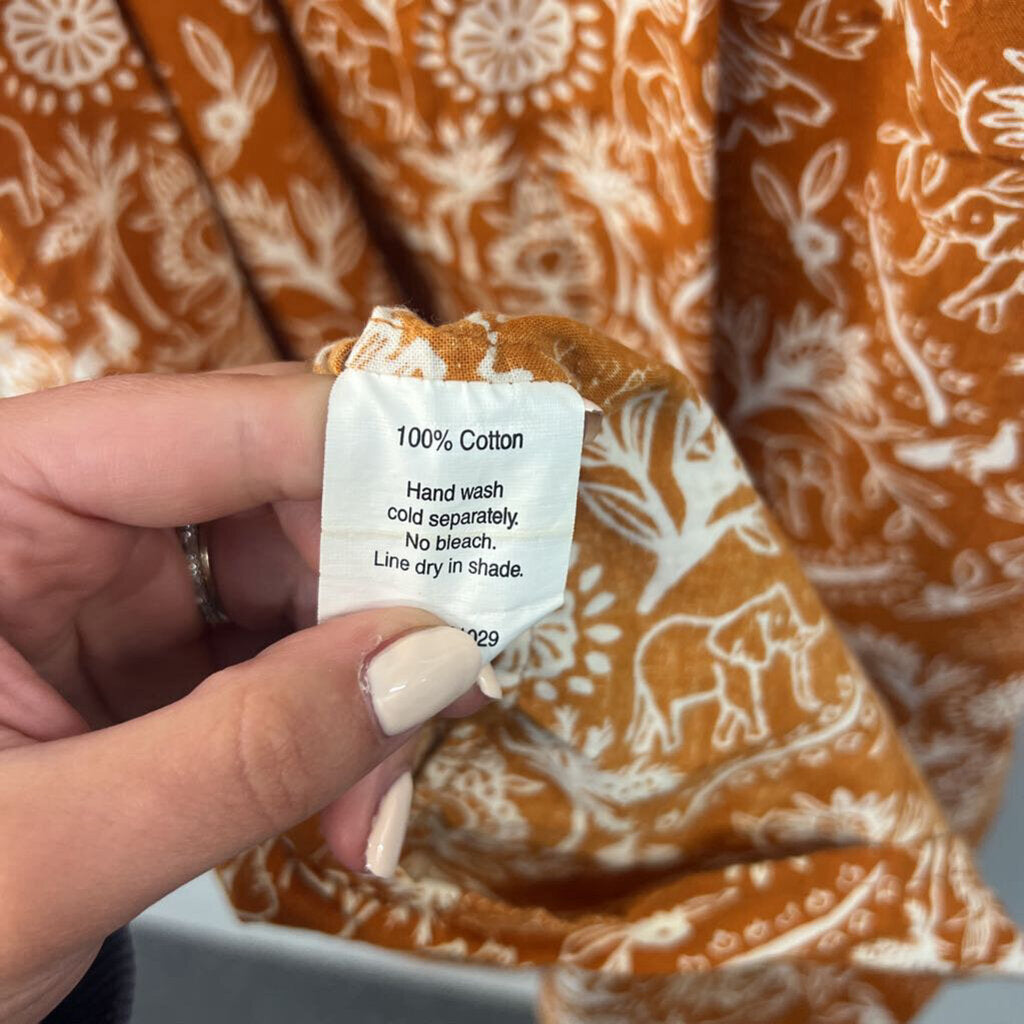 Mata Traders Orange/ Cream Print Maxi Dress Small