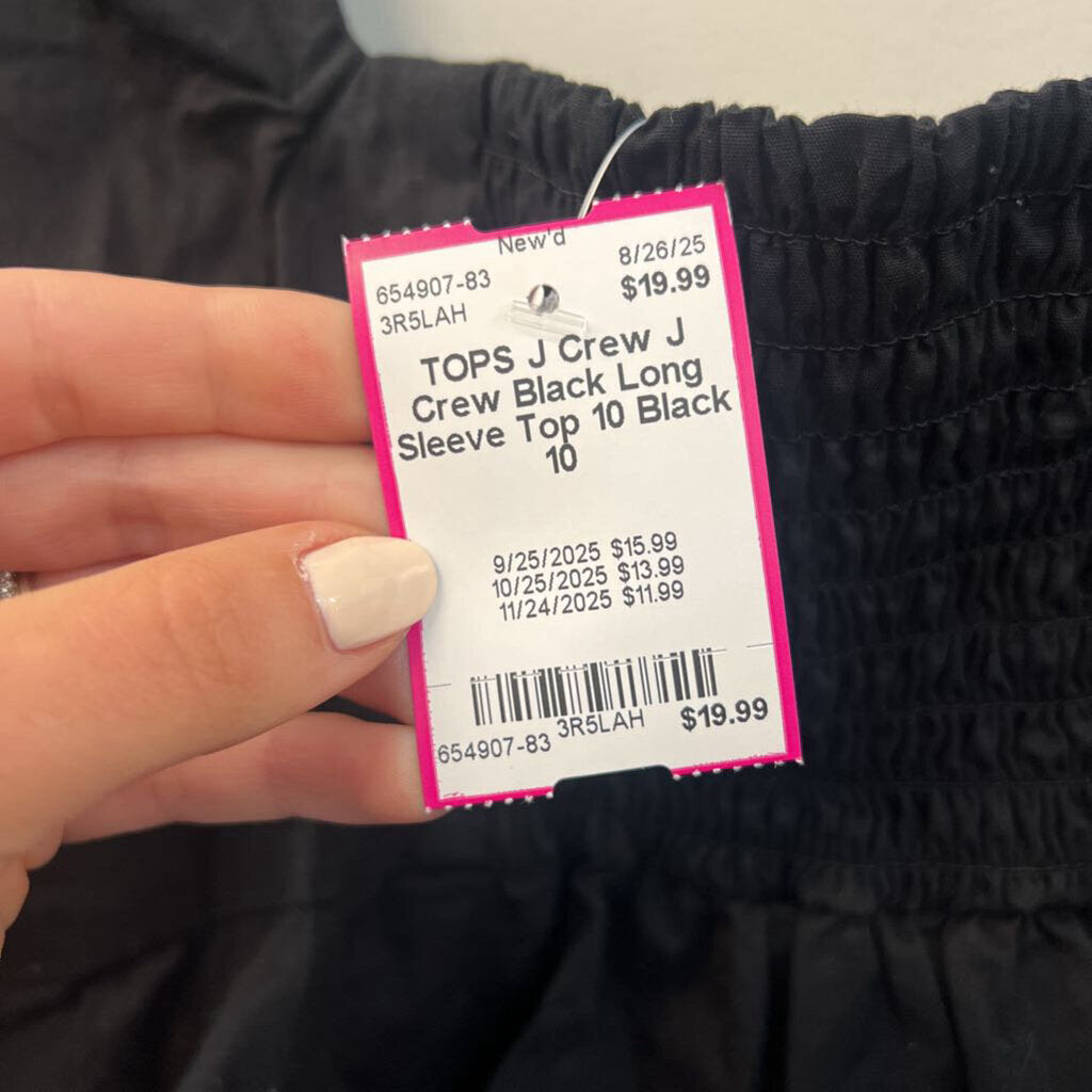 J Crew Black Long Sleeve Top 10