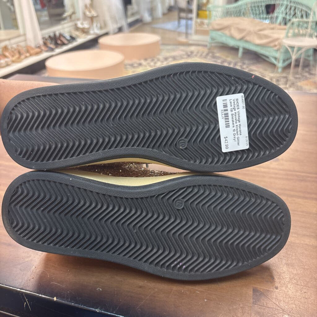 Vintage Havana Kristen Glitter Lace Up Sneakers 10