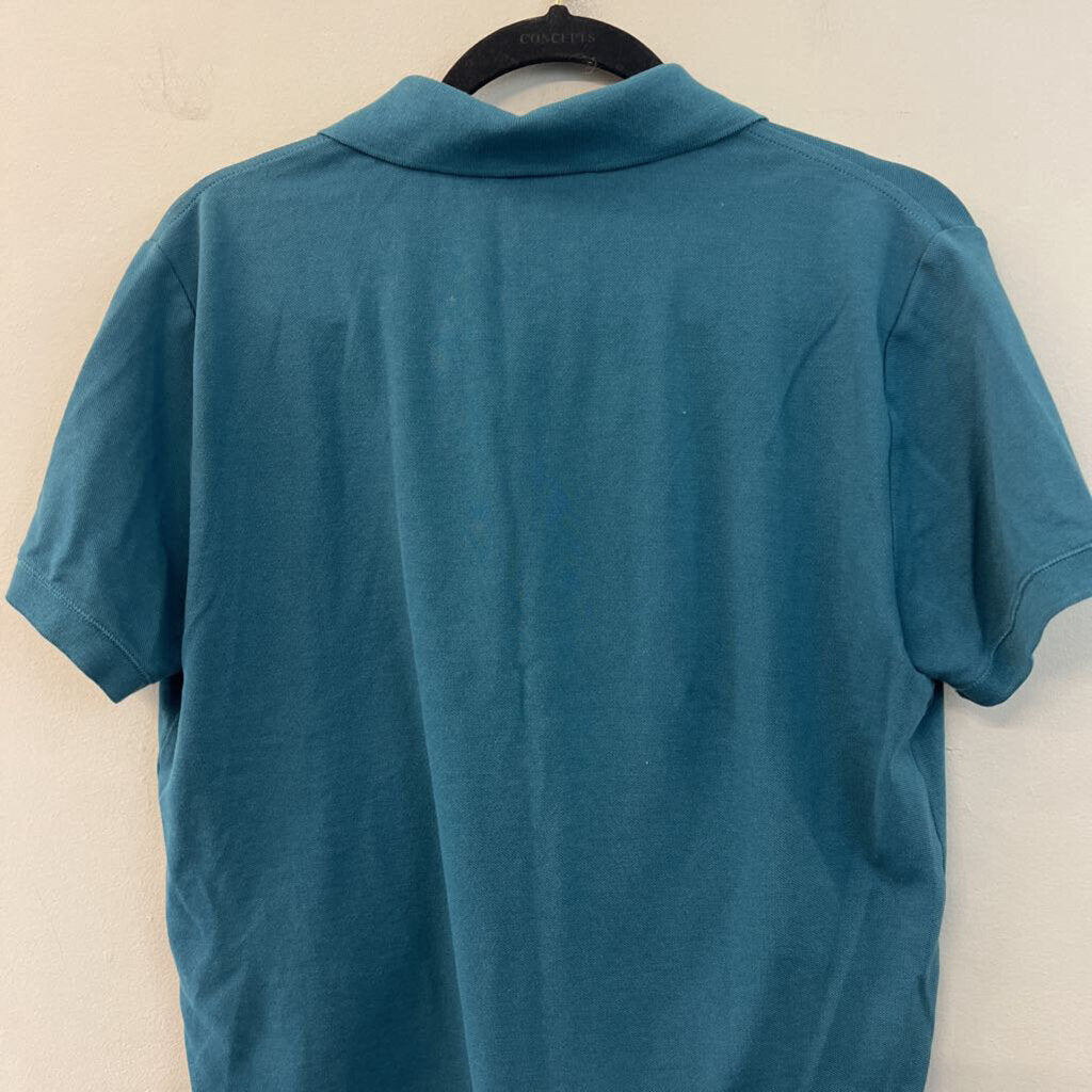 Athleta Teal Short Sleeve Henley Top Medium