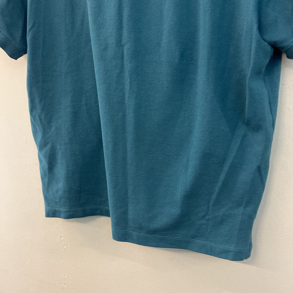 Athleta Teal Short Sleeve Henley Top Medium