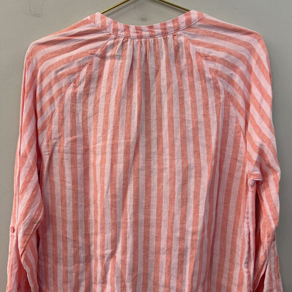 Martha Stewart Pink Striped Long Sleeve Dress Medium