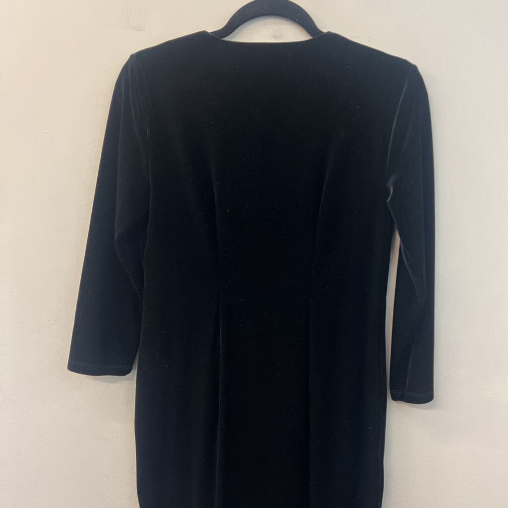 Talbots Black Velvet Long Sleeve Dress Small