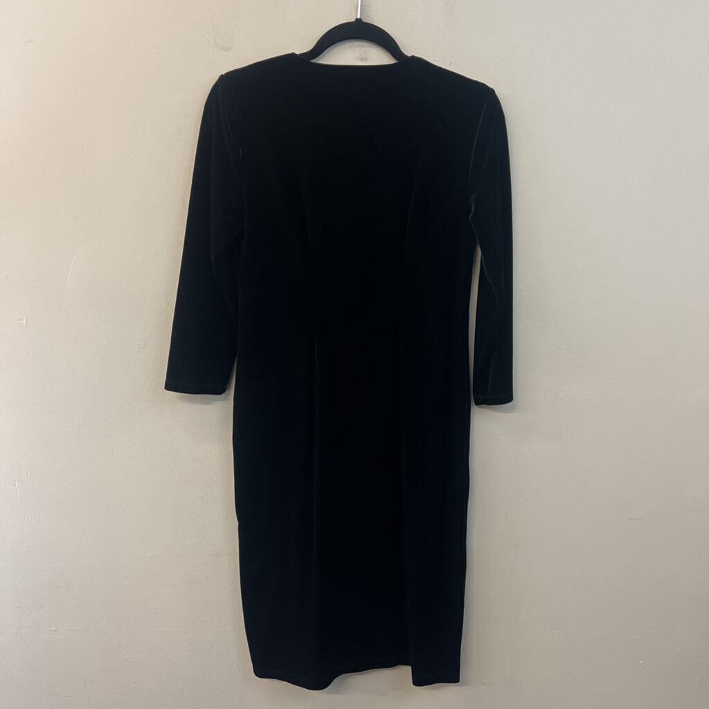 Talbots Black Velvet Long Sleeve Dress Small