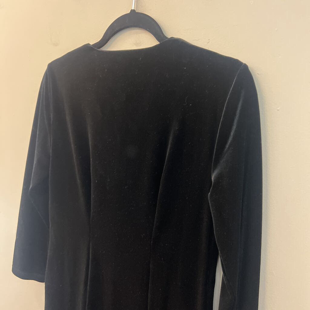 Talbots Black Velvet Long Sleeve Dress Small