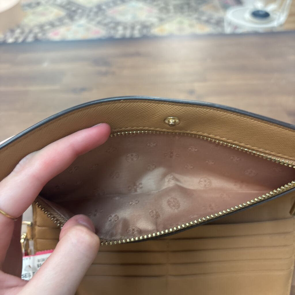 Tory Burch Brown Emerson Slim Wristlet Wallet