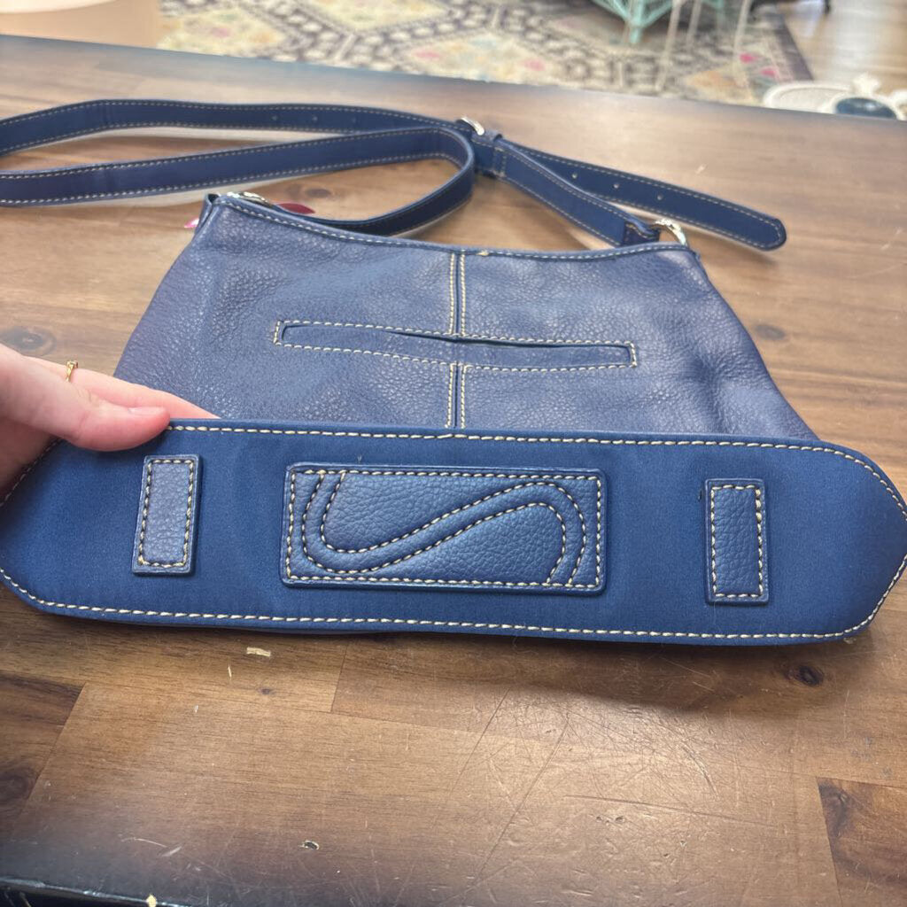 The Sak Blue Pebbled Leather Crossbody Purse