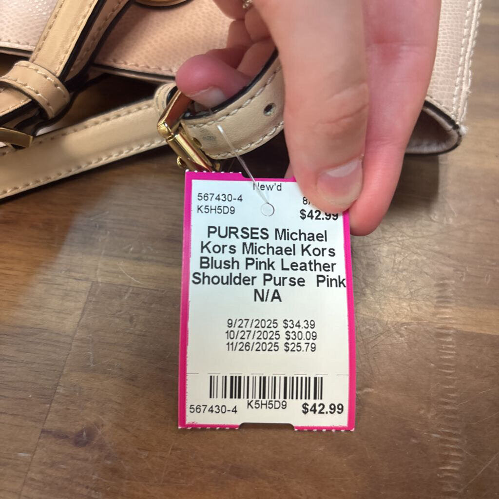 Michael Kors Blush Pink Leather Shoulder Purse