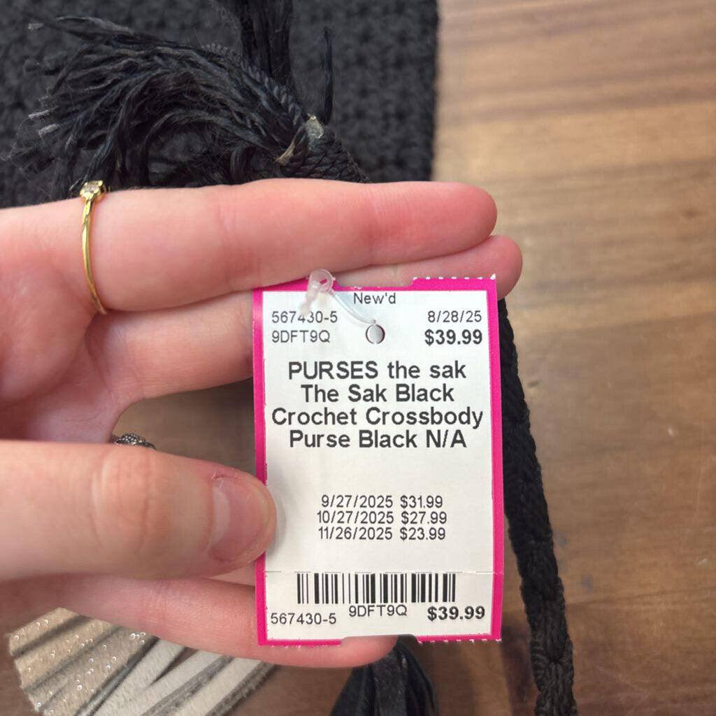 The Sak Black Crochet Crossbody Purse
