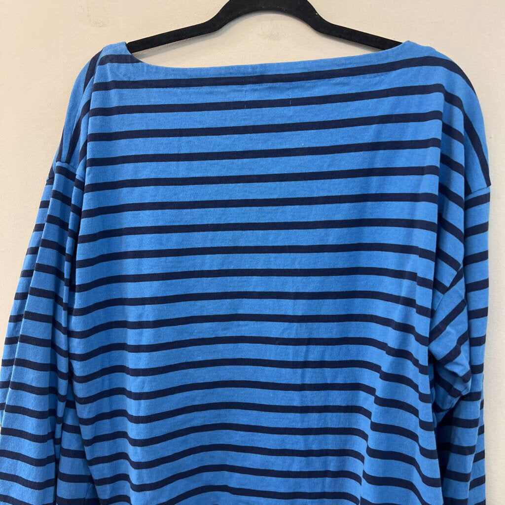 J Crew Blue/ Navy Striped Long Sleeve Top XXL