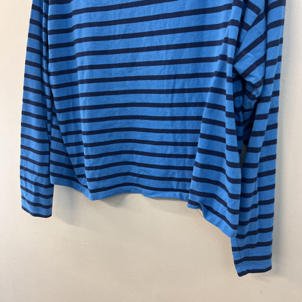 J Crew Blue/ Navy Striped Long Sleeve Top XXL