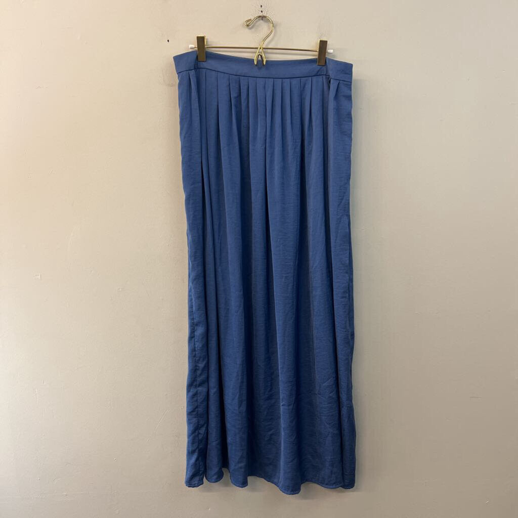 Chicos Blue Silky Maxi Skirt 1