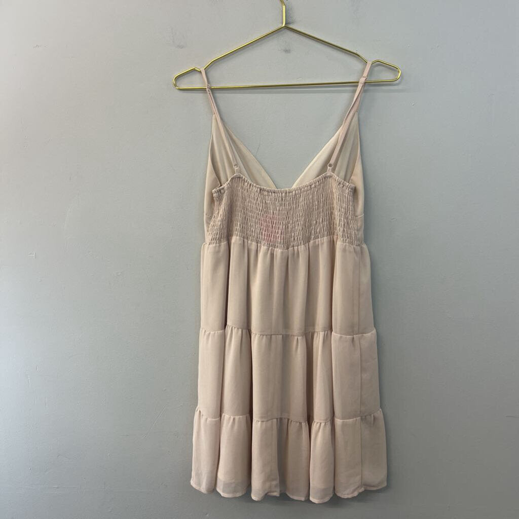 HYFVE Beige Tiered Skirt Dress Large