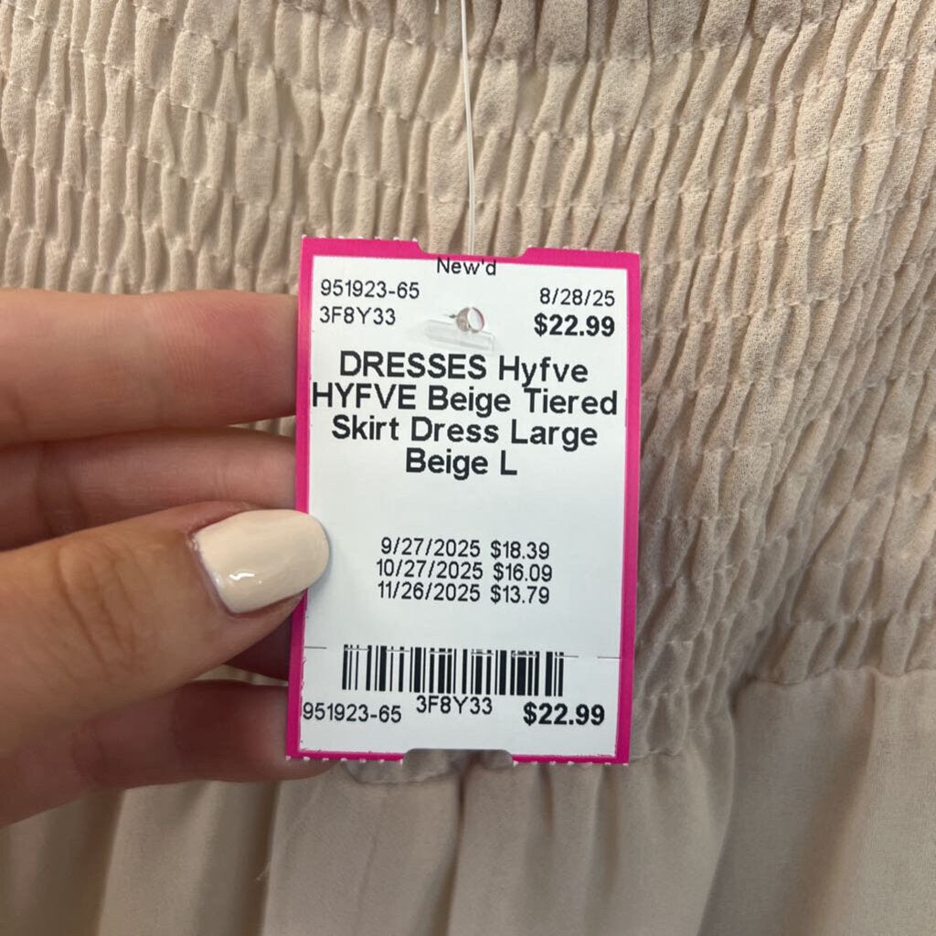 HYFVE Beige Tiered Skirt Dress Large