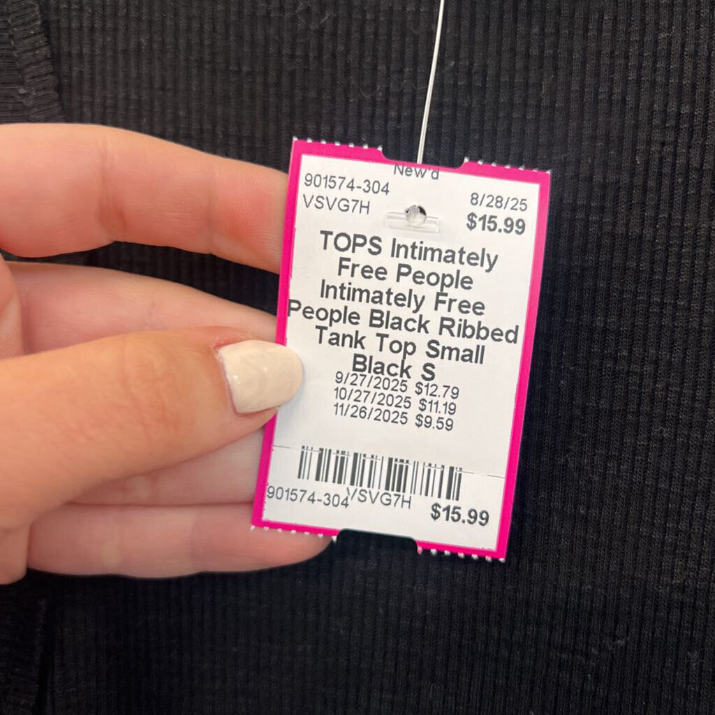 Intimately Free People Black Ribbed Tank Top Small