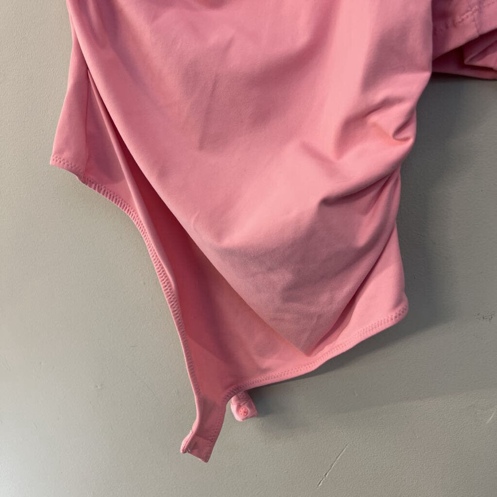 Intimately Free People Pink Short Puff Sleeve One Shoulder Bodysuit Medium