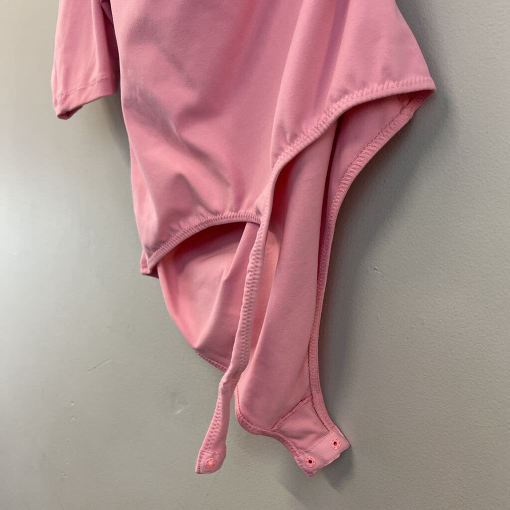 Intimately Free People Pink Short Puff Sleeve One Shoulder Bodysuit Medium