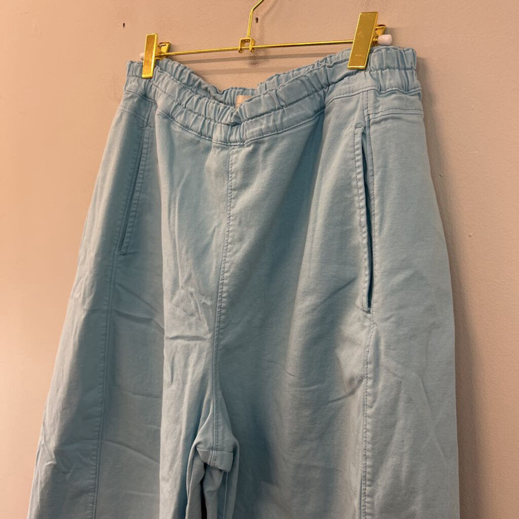 Pilcro Blue Pull On Cropped Barrel Pants Large