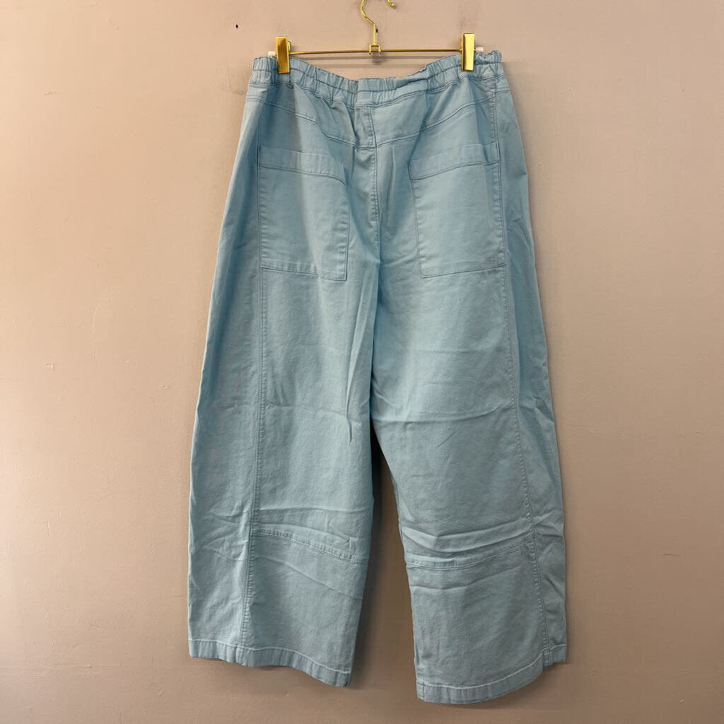 Pilcro Blue Pull On Cropped Barrel Pants Large