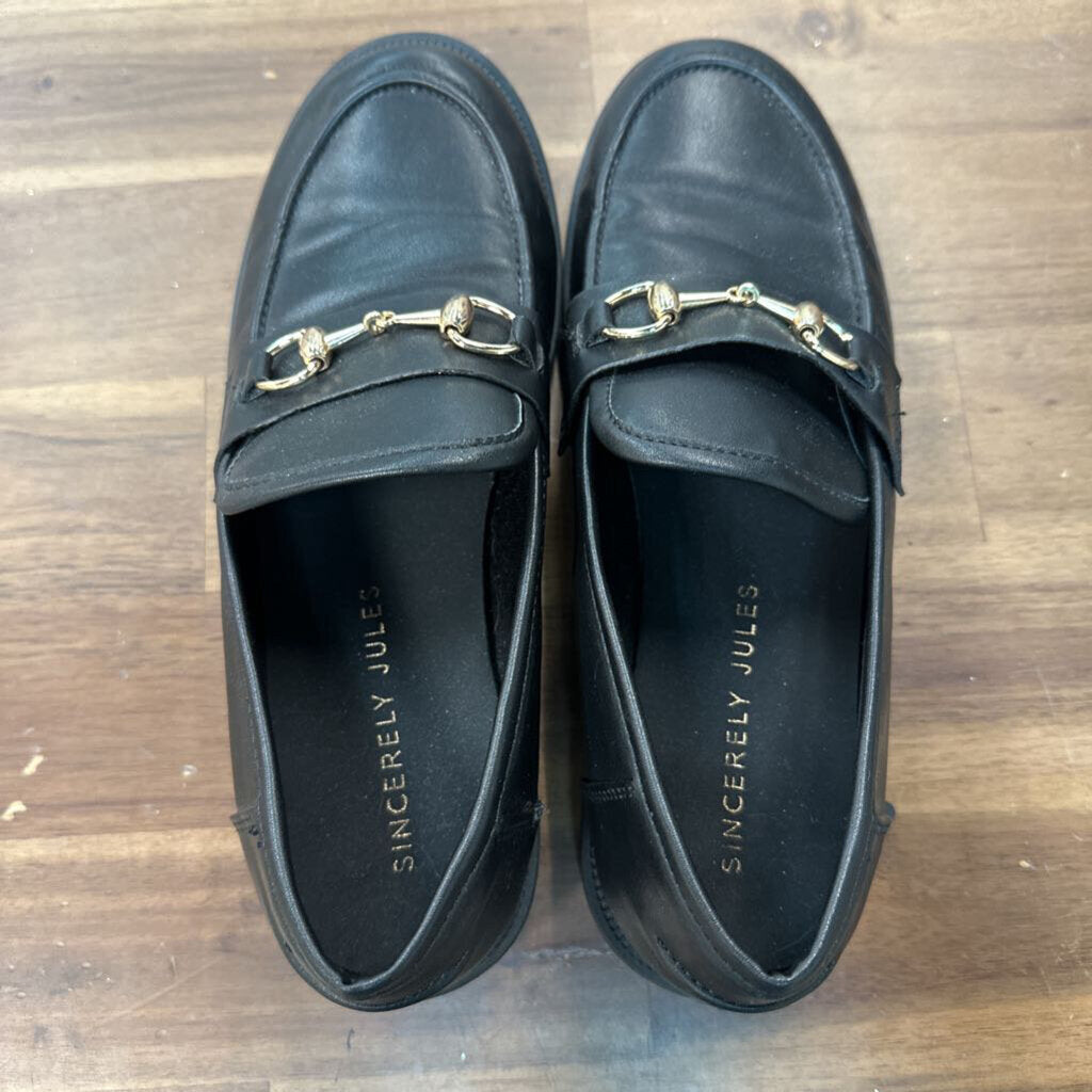 Sincerely Jules Black Platform Loafers 9