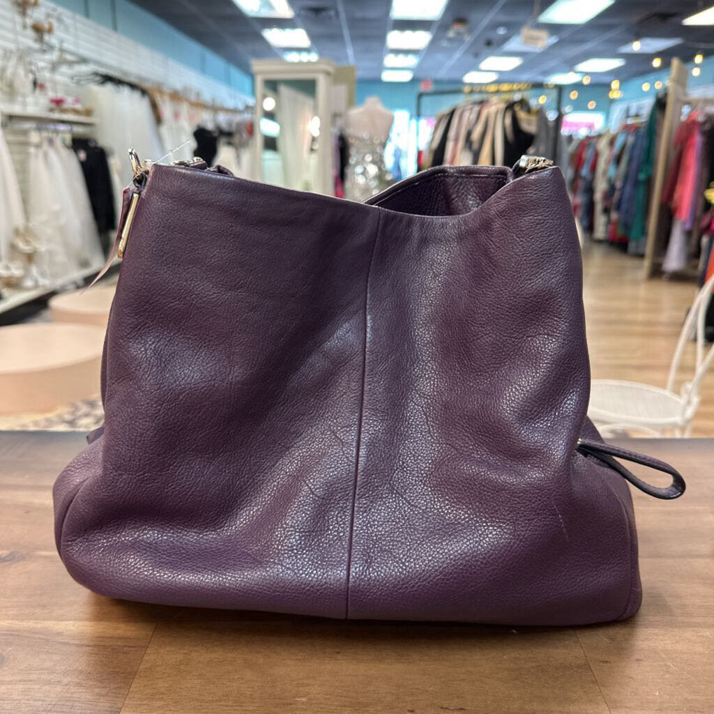 Coach Purple Pebbled Leather Restored Madison Phoebe Shoulder Purse