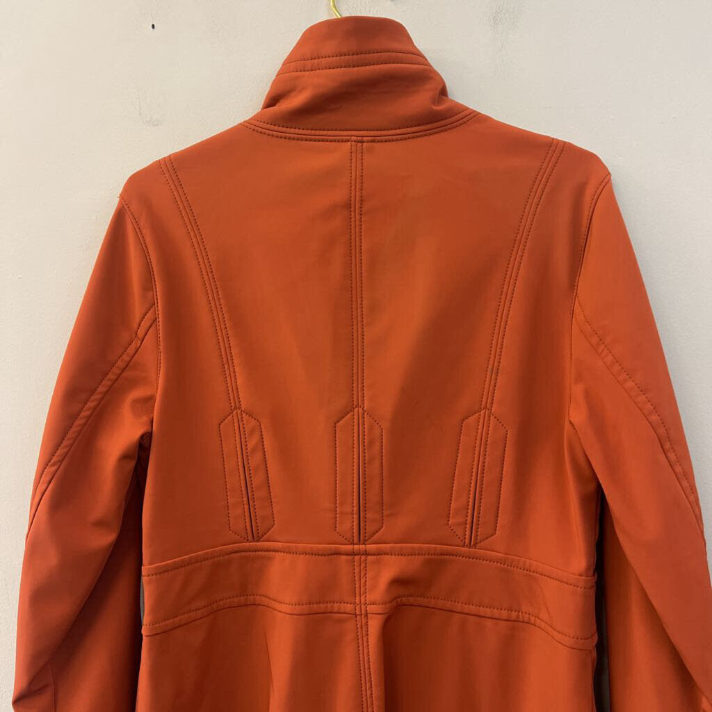 Athleta Orange Fleece Lined Long Zip Up Jacket Large