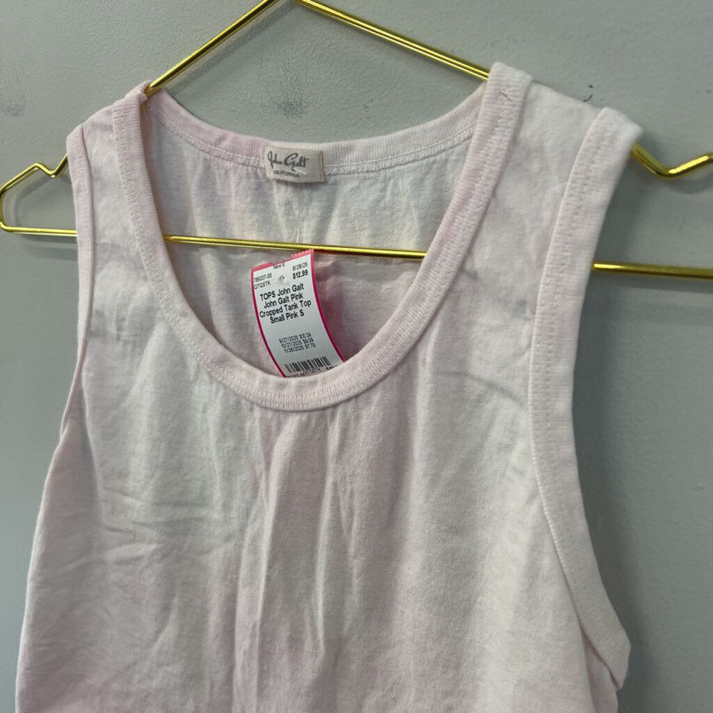 John Galt Pink Cropped Tank Top Small