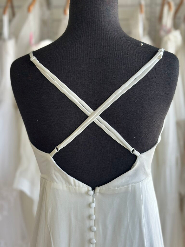 Lulus Ivory Silky Cowl Neck Bridal Gown Extra Large