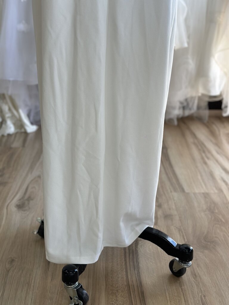 Lulus Ivory Crepe Long Sleeve Fitted Bridal Gown Extra Large