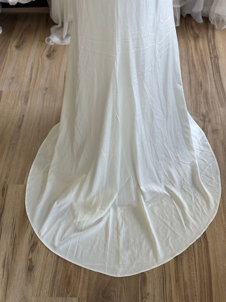 Lulus Ivory Silky High Neck Bridal Gown Extra Large