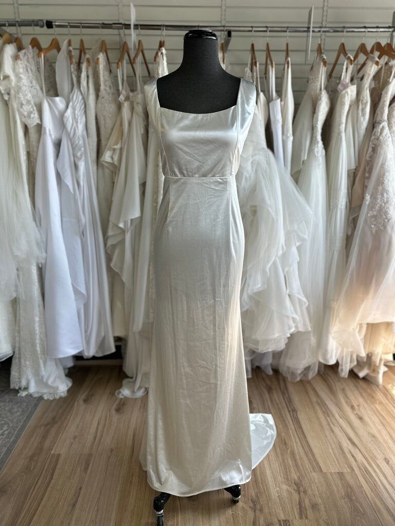 Lulus Ivory Silky Square Neck Bridal Gown Extra Large