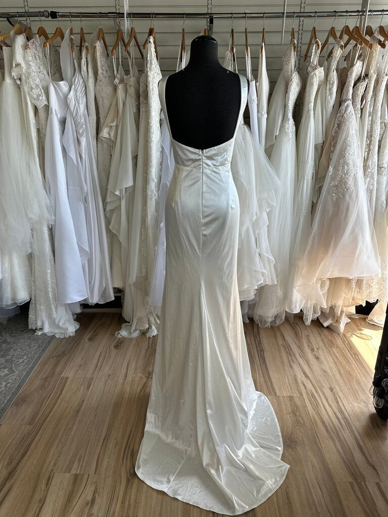 Lulus Ivory Silky Square Neck Bridal Gown Extra Large