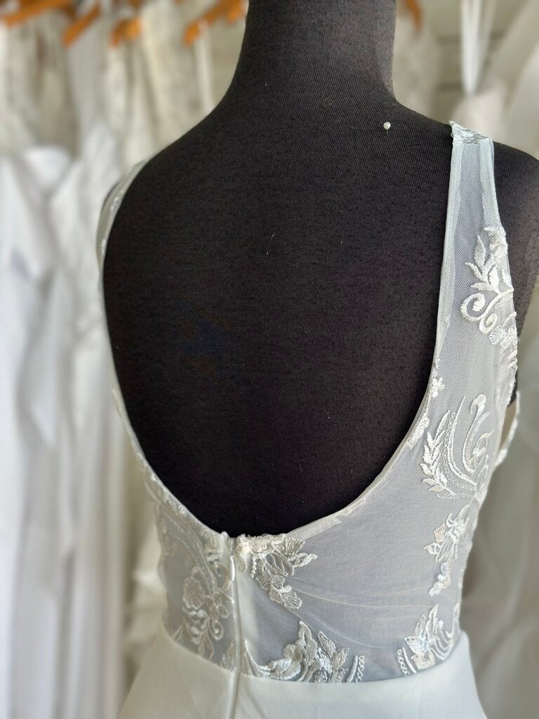 Lulus Ivory Lace Top Crepe Skirt Bridal Gown Extra Large