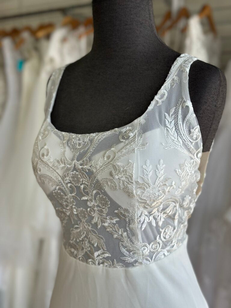 Lulus Ivory Lace Top Crepe Skirt Bridal Gown Extra Large