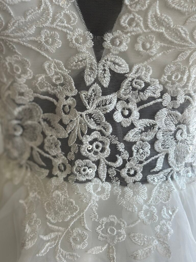 Lulus Ivory Lace Top Tiered Hem Skirt Strapless Bridal Gown Extra Large