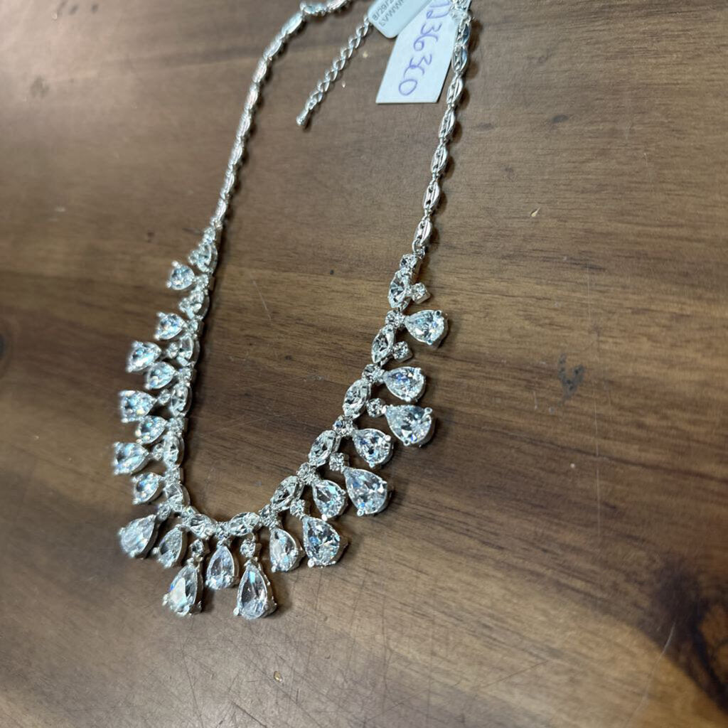 Marionat Silver/ Rhinestone Statement Necklace